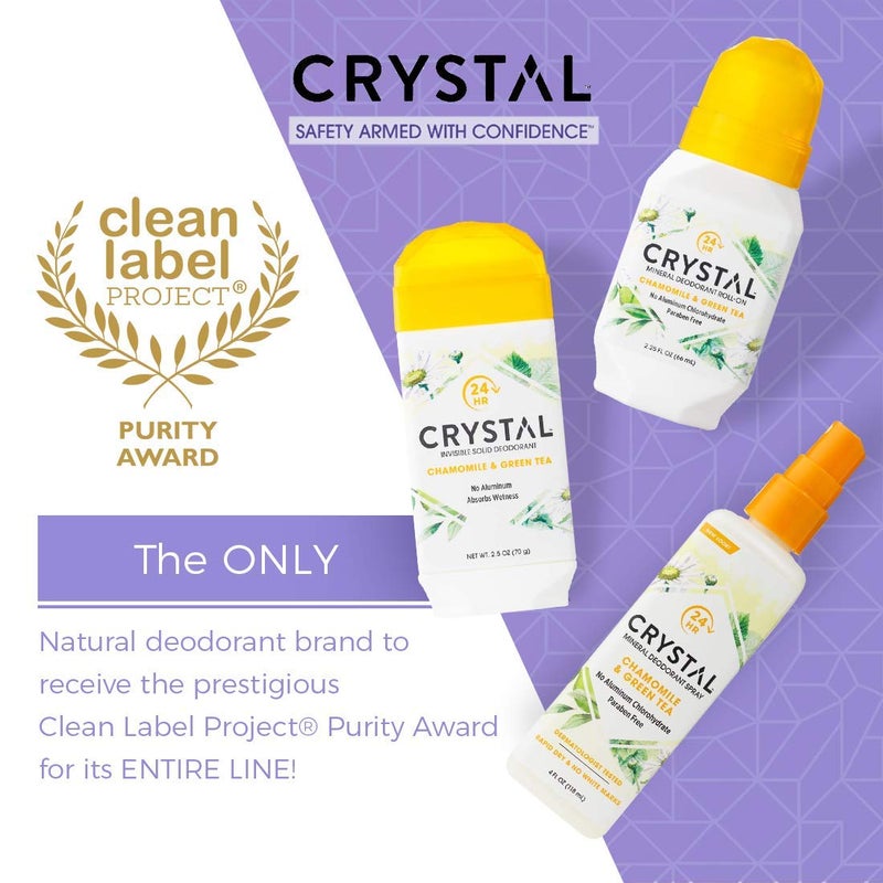 CRYSTAL ESSENCE Crystal Deodorant Essence Spray 4 Ounce Chamomile/Green Tea, All Over Body Deodorant, (118ml) (3 Pack) - Image 2